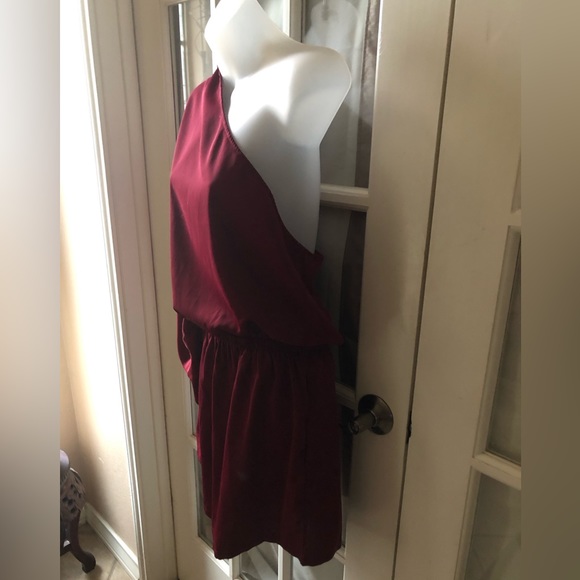 Womens one shoulder cutout batwing sleeve short romper jumpsuit size Large - Picture 8 of 13